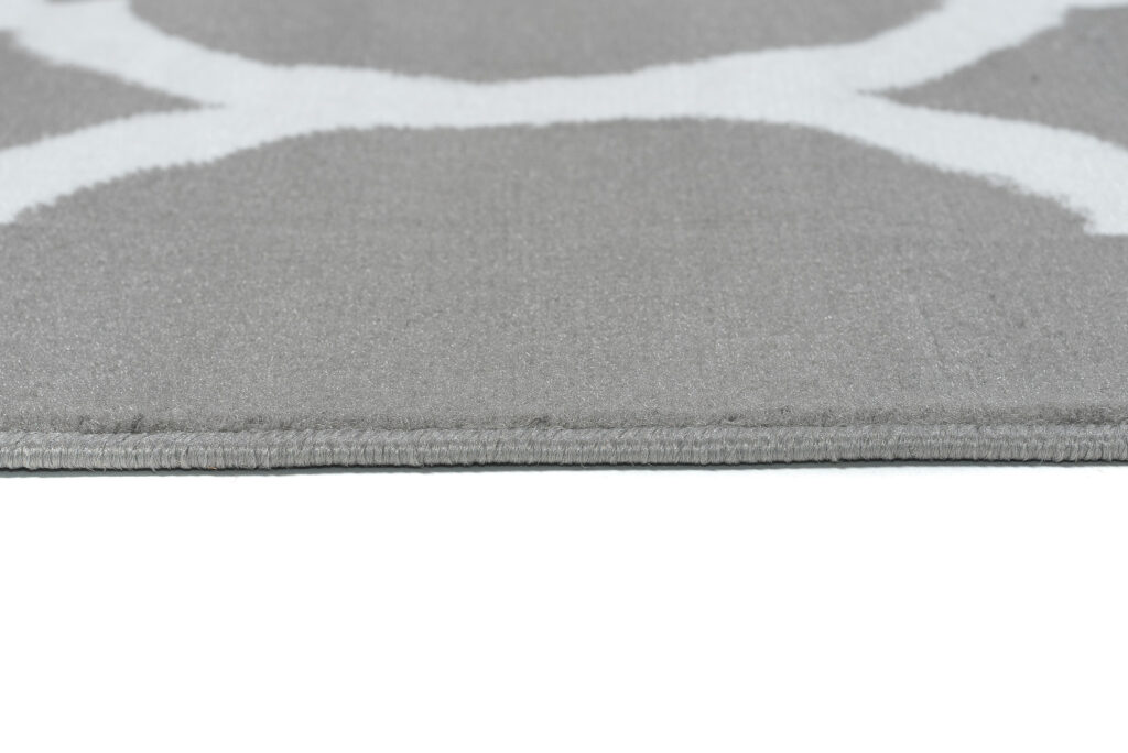 Tapis Luxury Gris Blanc Marocain Treillis