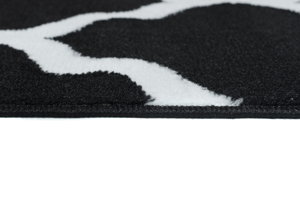 Tapis Luxury Noir Blanc Géométrique Treillis