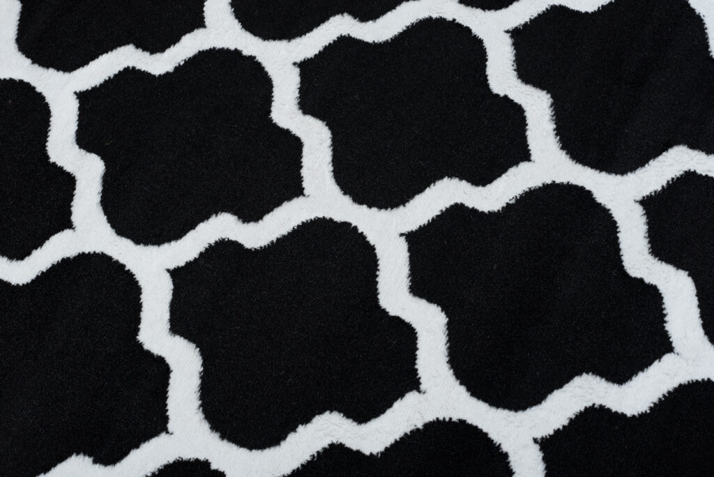 Tapis Luxury Noir Blanc Géométrique Treillis