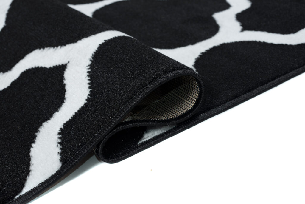 Tapis Luxury Noir Blanc Géométrique Treillis