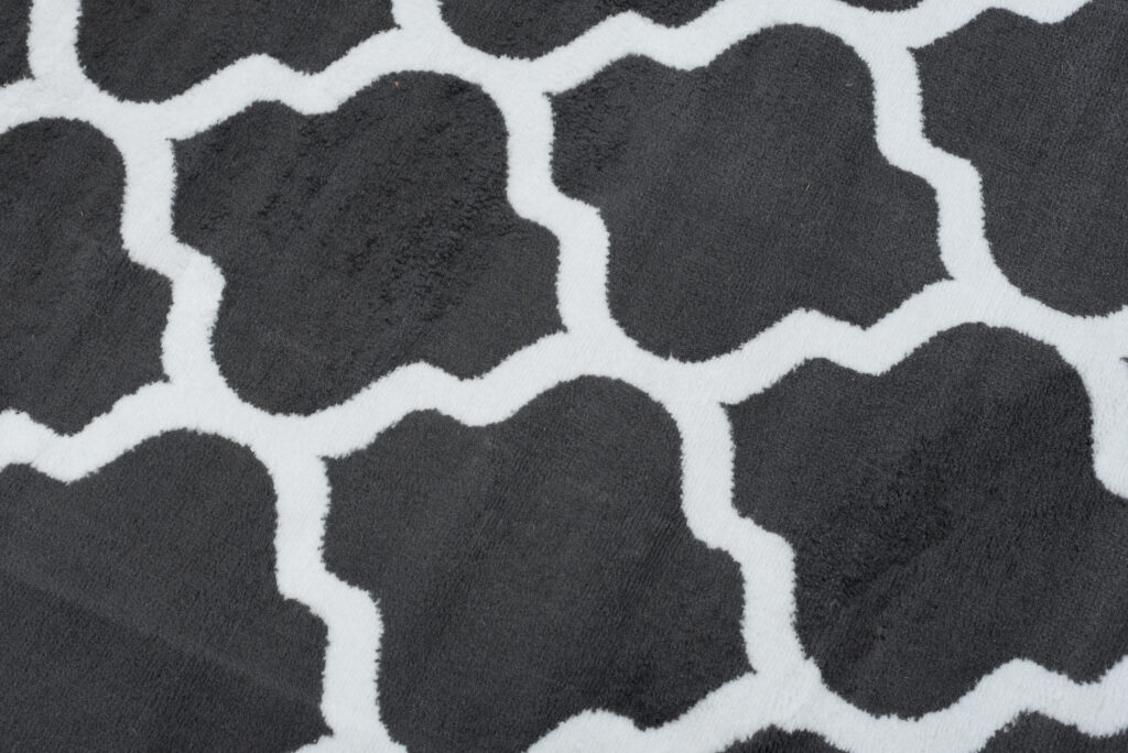 Tapis Luxury Gris Foncé Blanc Géométrique Treillis