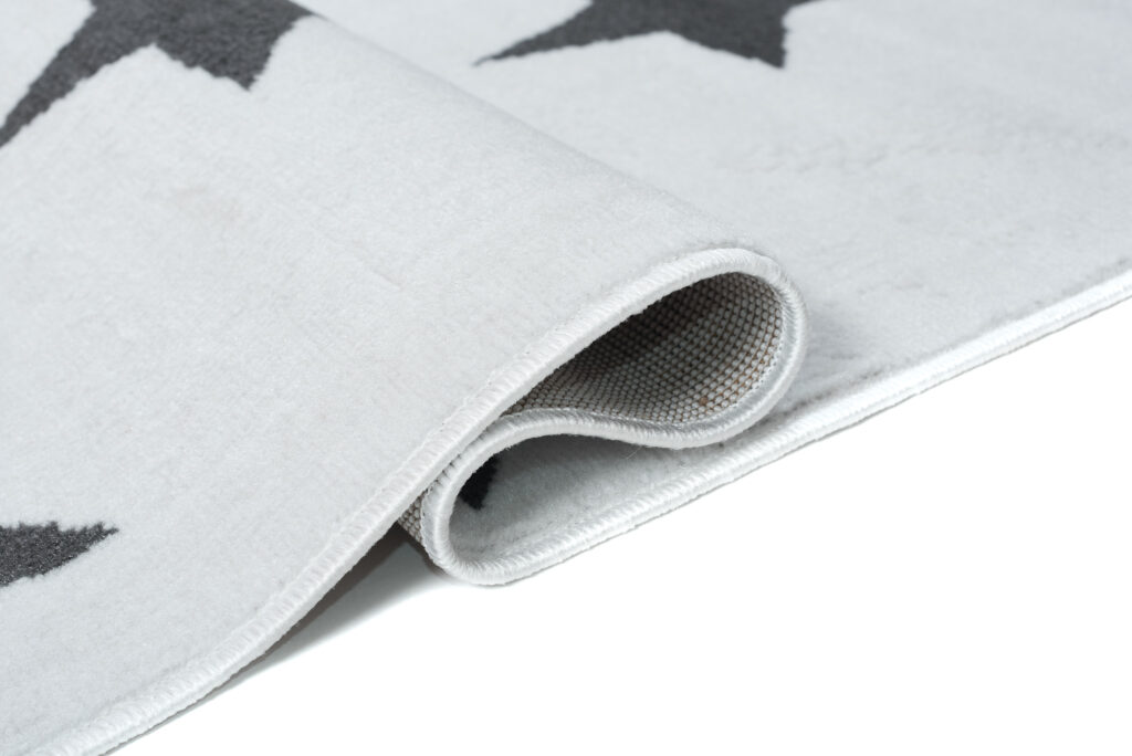 Tapis Luxury Blanc Gris Étoiles Enfants
