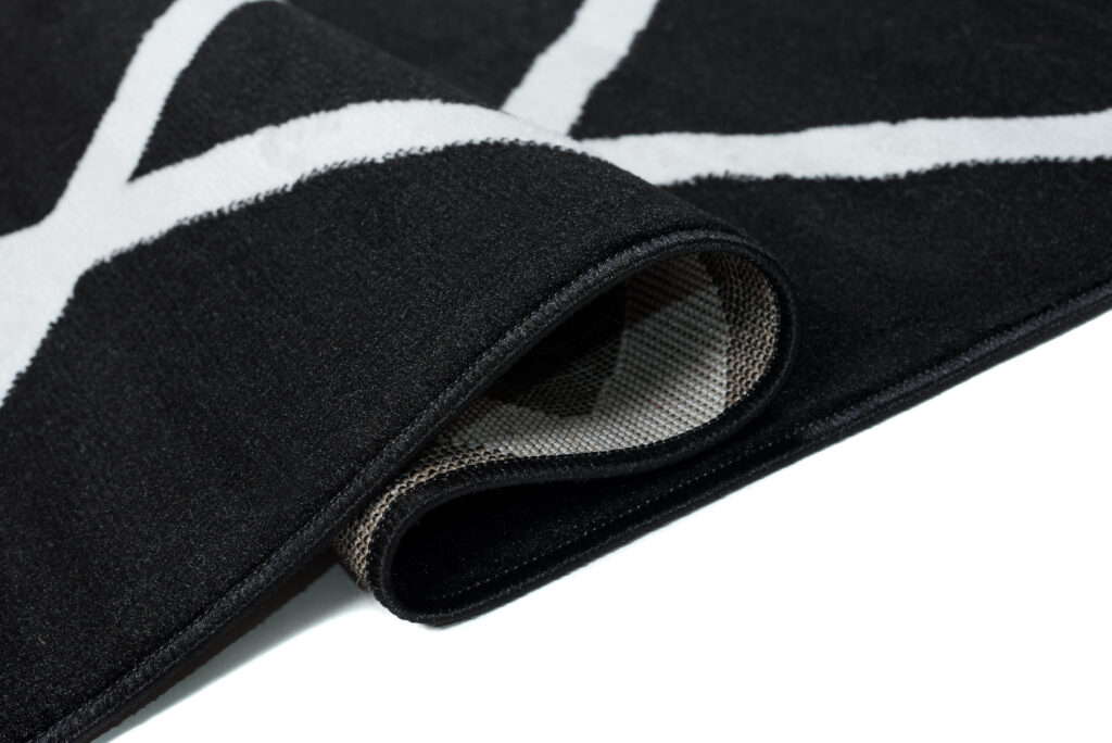 Tapis Luxury Noir Blanc Géométrique Carreaux