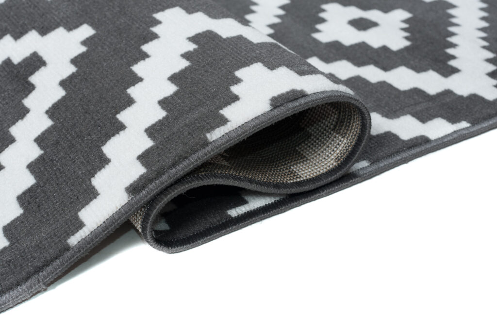 Tapis Luxury Gris Blanc Géométrique Losange