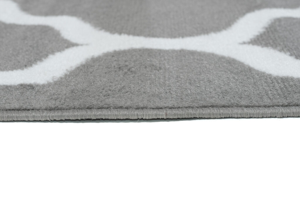 Tapis Luxury Gris Clair Blanc Géométrique Treillis