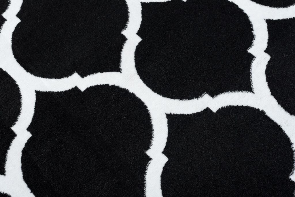 Tapis Luxury Noir Blanc Marocain Treillis
