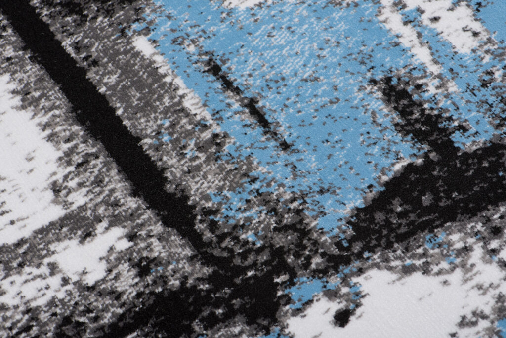 Tapis Maya Gris Bleu Rayures