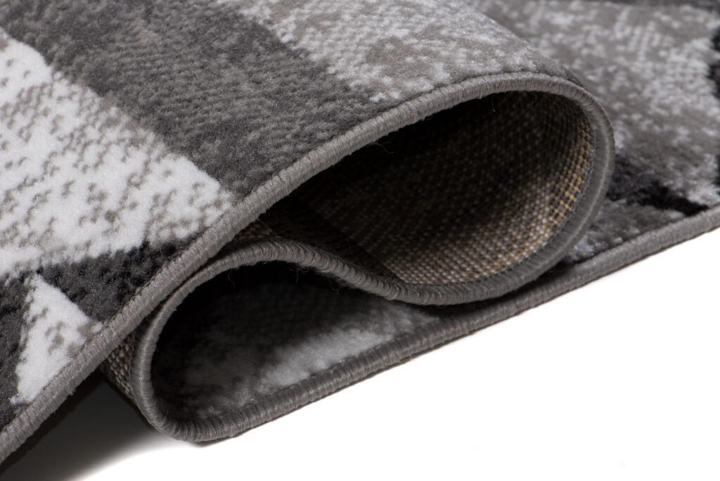 Tapis Maya Gris Noir Abstrait Zigzags
