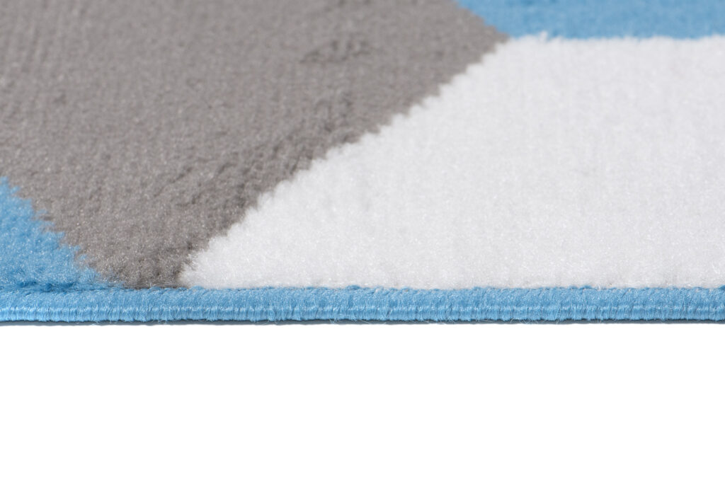 Tapis Maya Gris Bleu Cubes