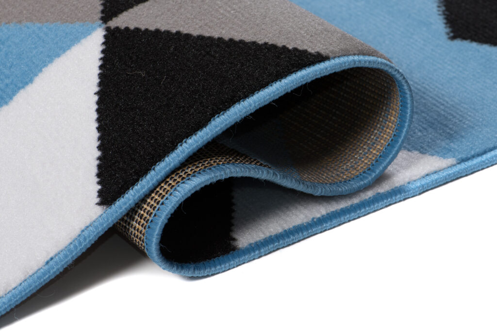Tapis Maya Gris Bleu Cubes