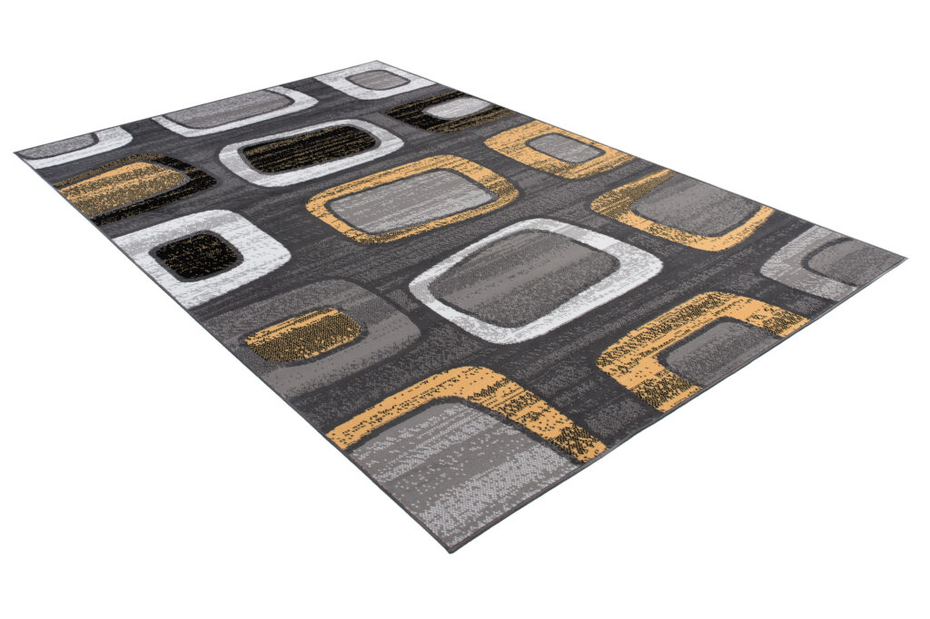 Tapis Maya Jaune Gris Géométrique