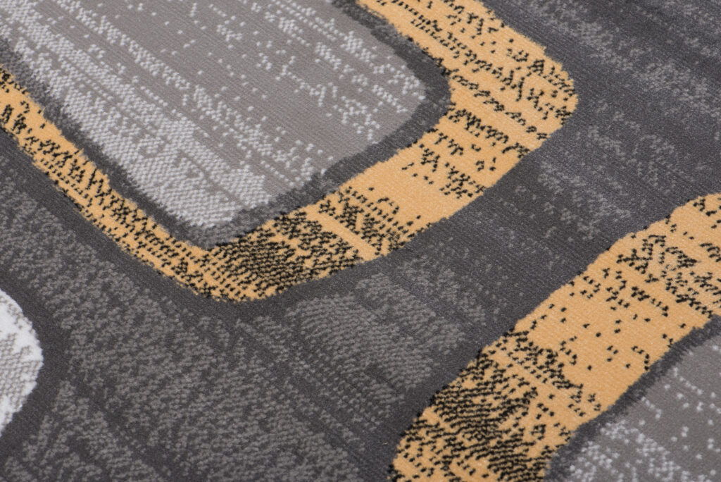 Tapis Maya Jaune Gris Géométrique