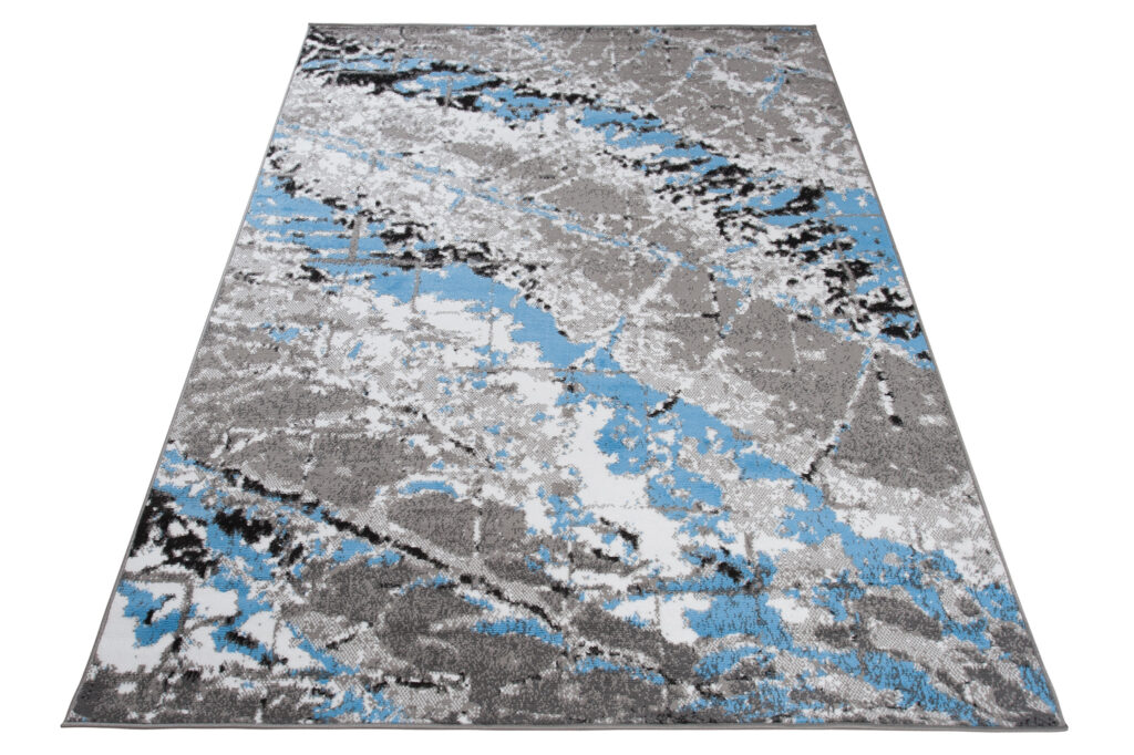 Tapis Maya Gris Bleu Moderne