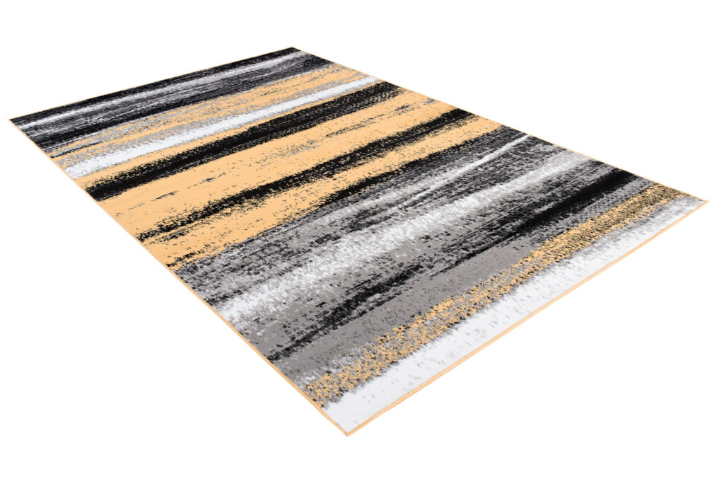 Tapis Maya Gris Jaune Rayé
