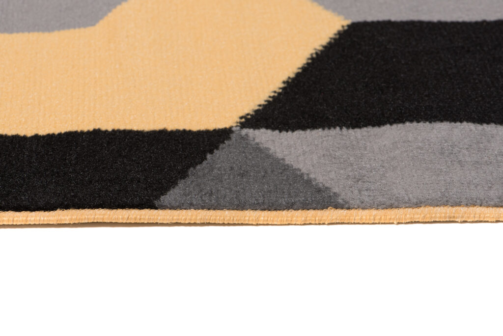 Tapis Maya Gris Jaune Cubes
