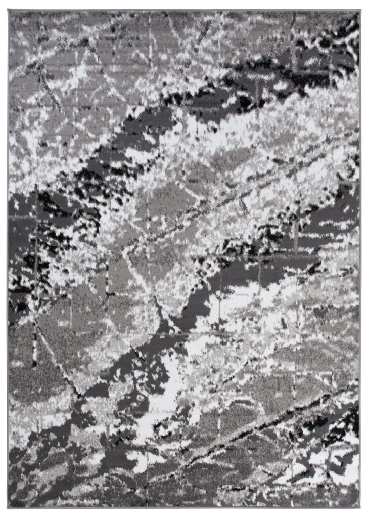 Tapis Maya Gris Noir Moderne
