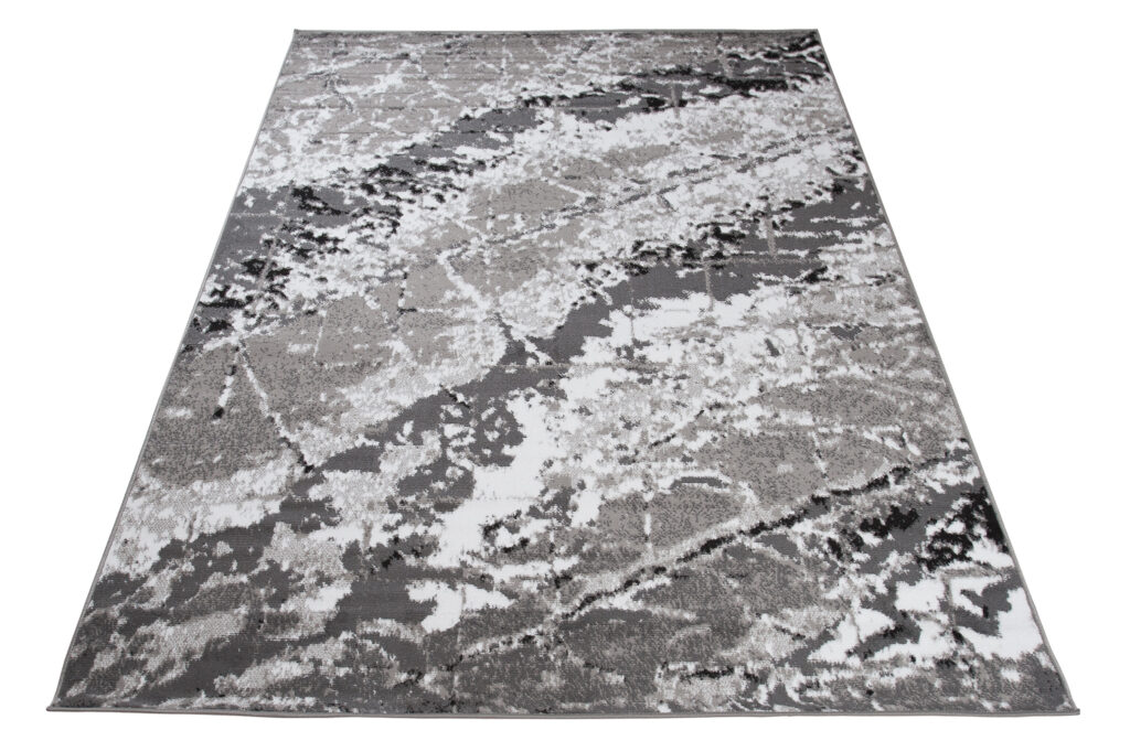 Tapis Maya Gris Noir Moderne