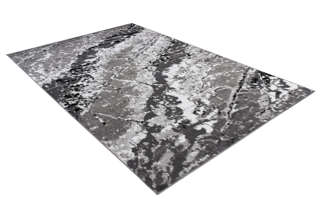 Tapis Maya Gris Noir Moderne