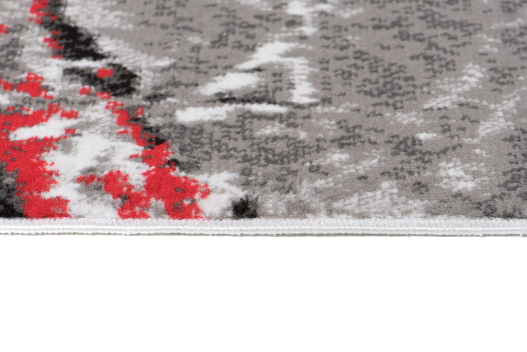 Tapis Maya Gris Rouge Moderne
