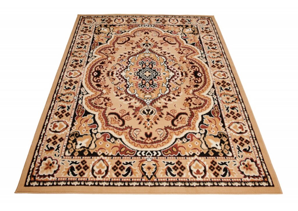 Tapis Atlas Beige Marron Traditionnel Médaillon