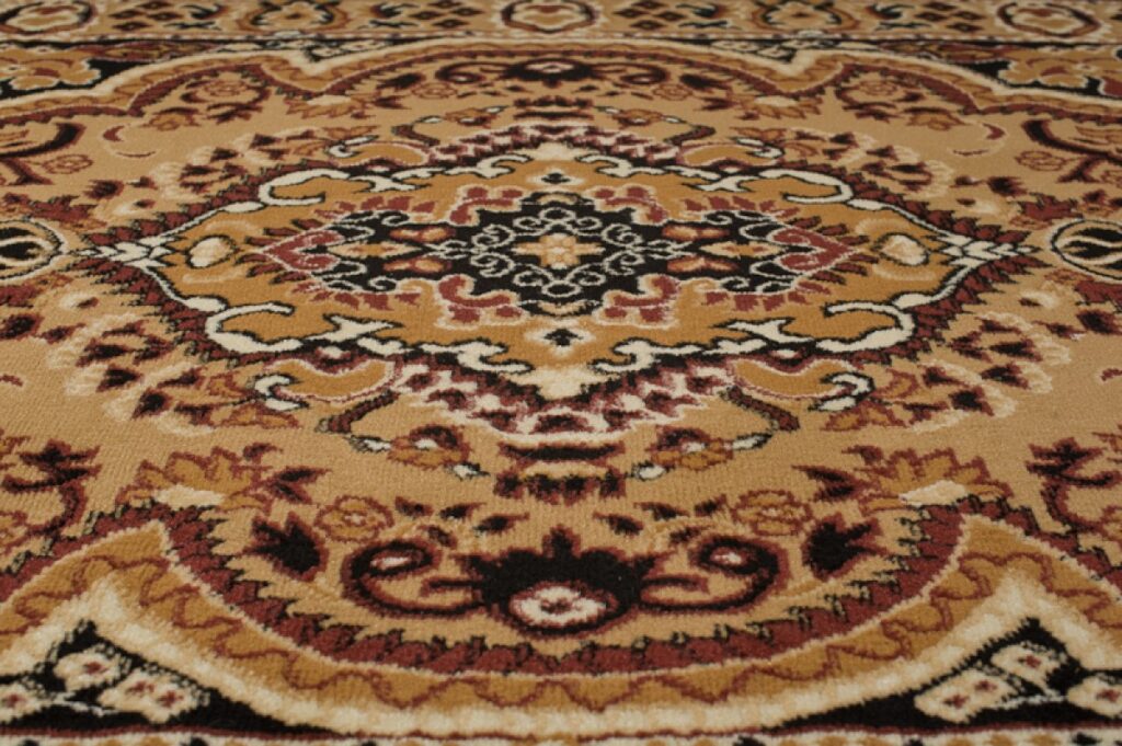 Tapis Atlas Beige Marron Traditionnel Médaillon