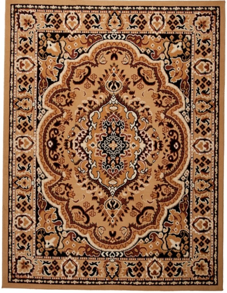 Tapis Atlas Beige Marron Traditionnel Médaillon