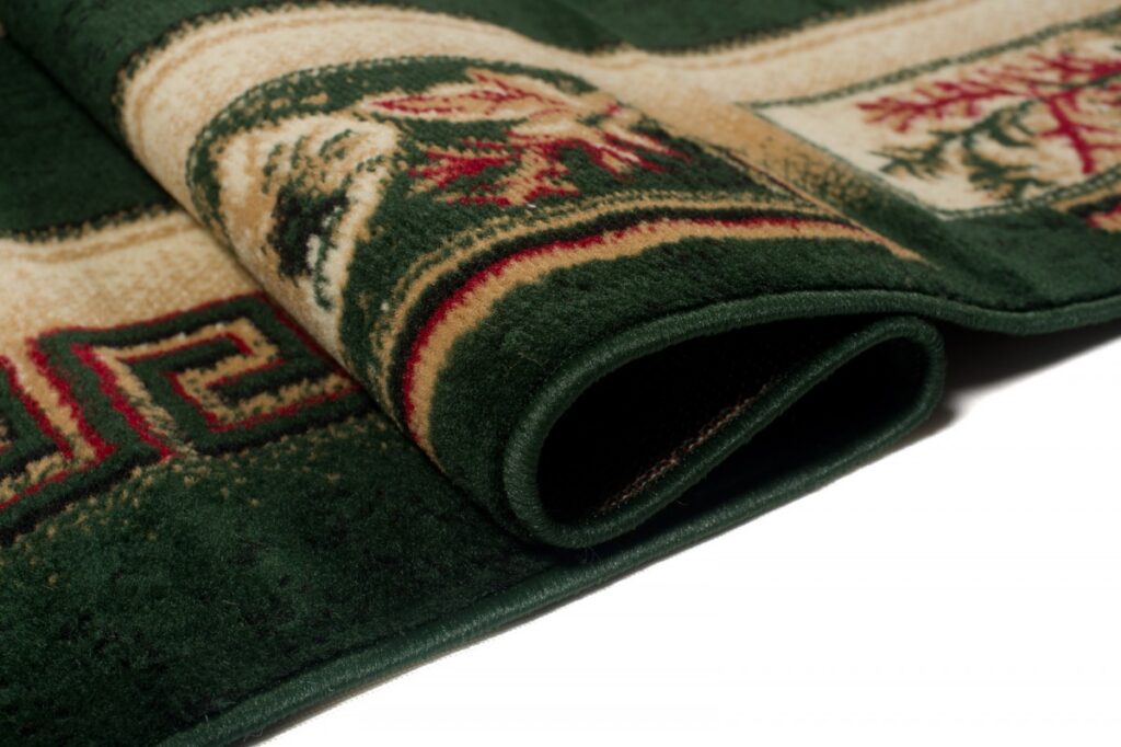 Tapis Atlas Vert Beige Classique Bordure