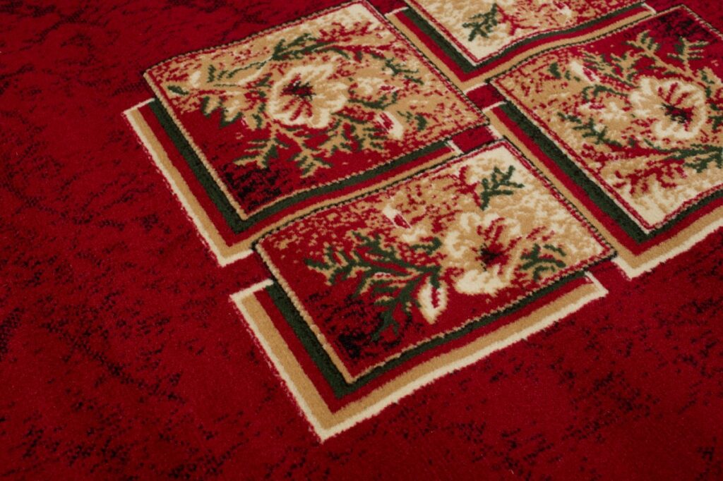 Tapis Atlas Rouge Beige Classique Bordure