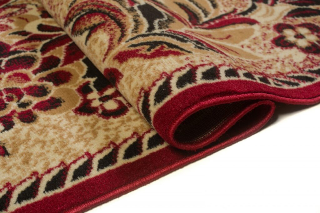 Tapis Atlas Beige Rouge Moderne Floral