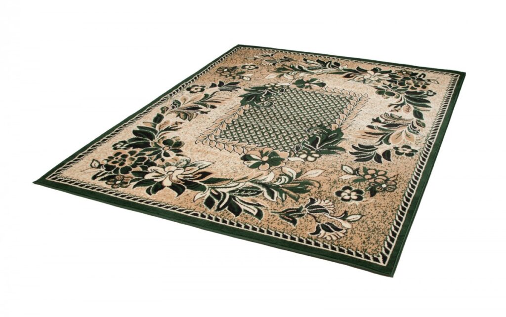 Tapis Atlas Beige Vert Moderne Floral
