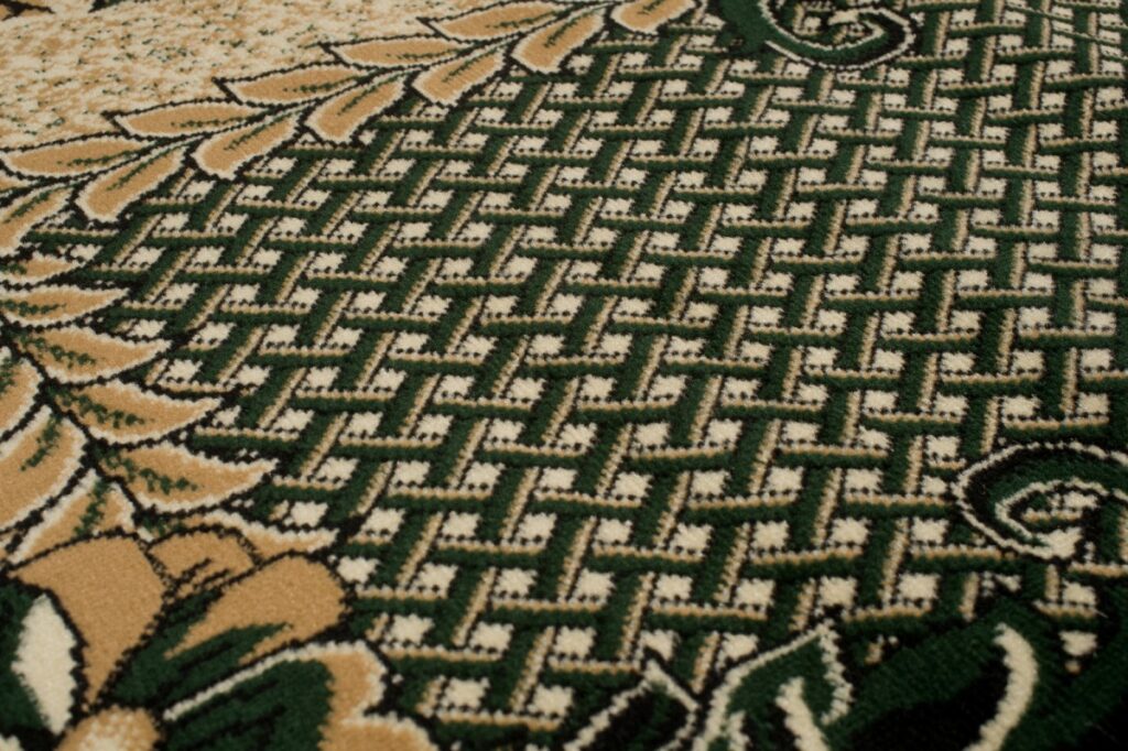 Tapis Atlas Beige Vert Moderne Floral