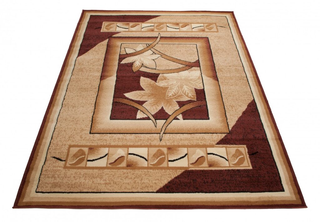 Tapis Atlas Beige Marron Géométrique Floral