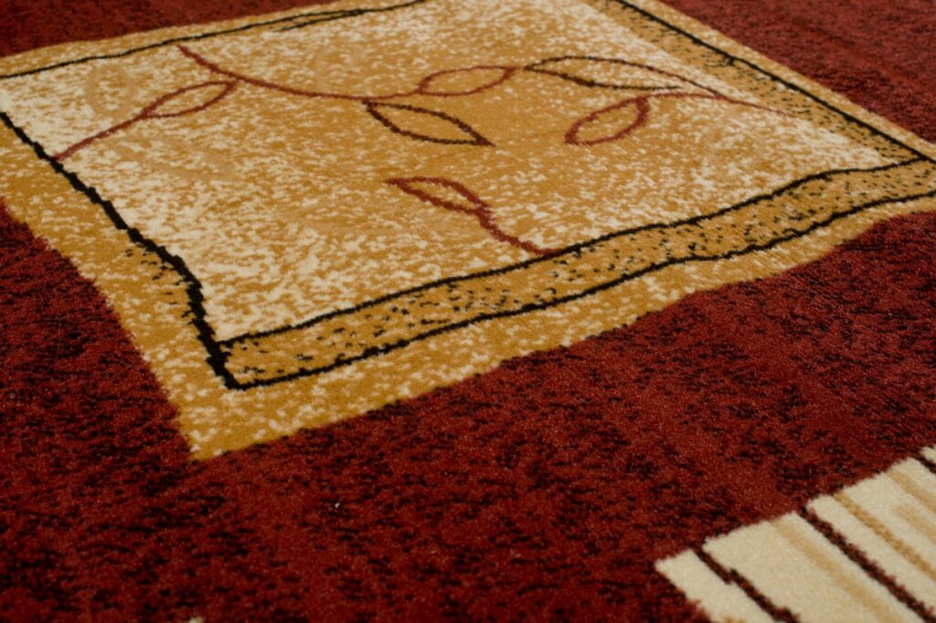 Tapis Atlas Marron Beige Géométrique Feuilles