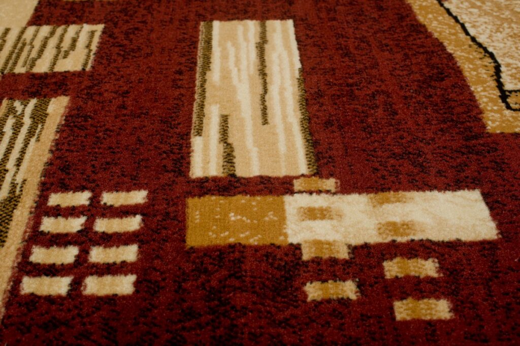 Tapis Atlas Marron Beige Géométrique Feuilles