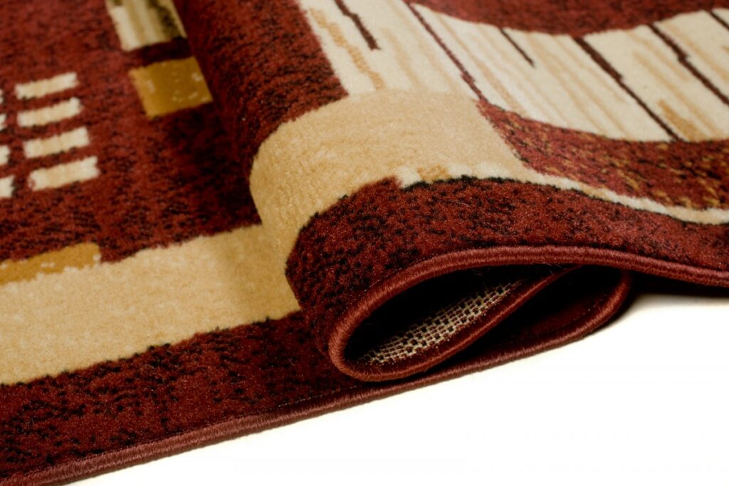 Tapis Atlas Marron Beige Géométrique Feuilles