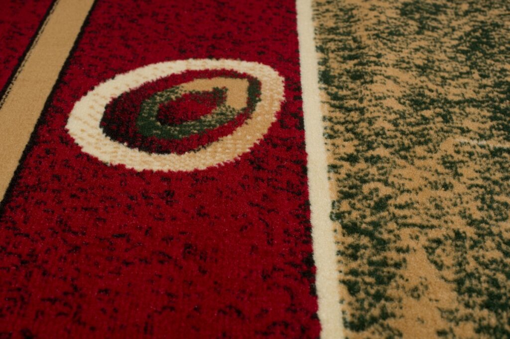Tapis Atlas Rouge Beige Abstrait Bordure