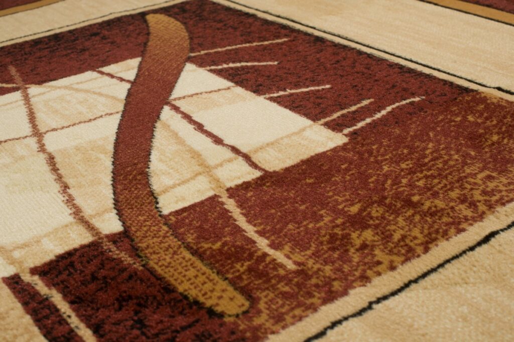 Tapis Atlas Marron Beige Abstrait Bordure