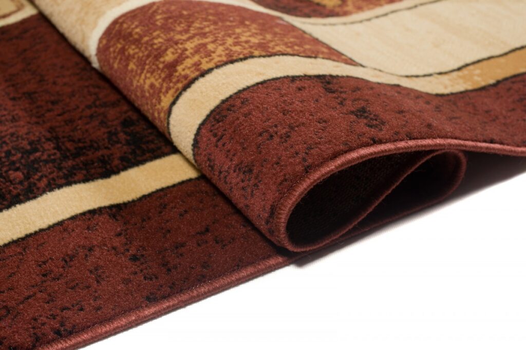 Tapis Atlas Marron Beige Abstrait Bordure