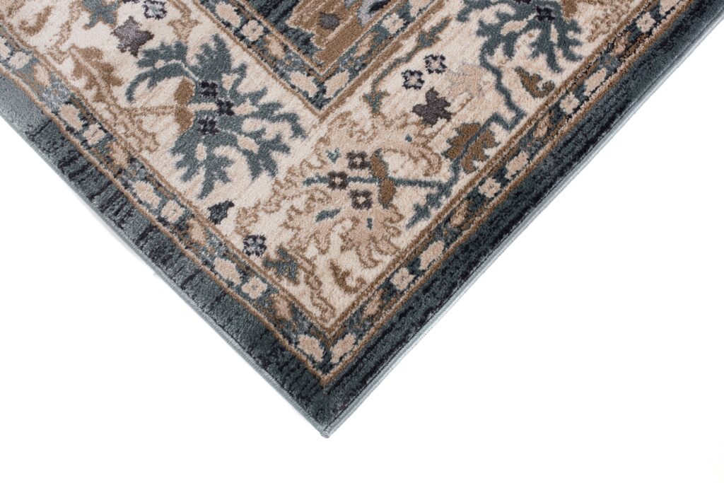 Tapis Colorado Classique Bleu Beige Bordure
