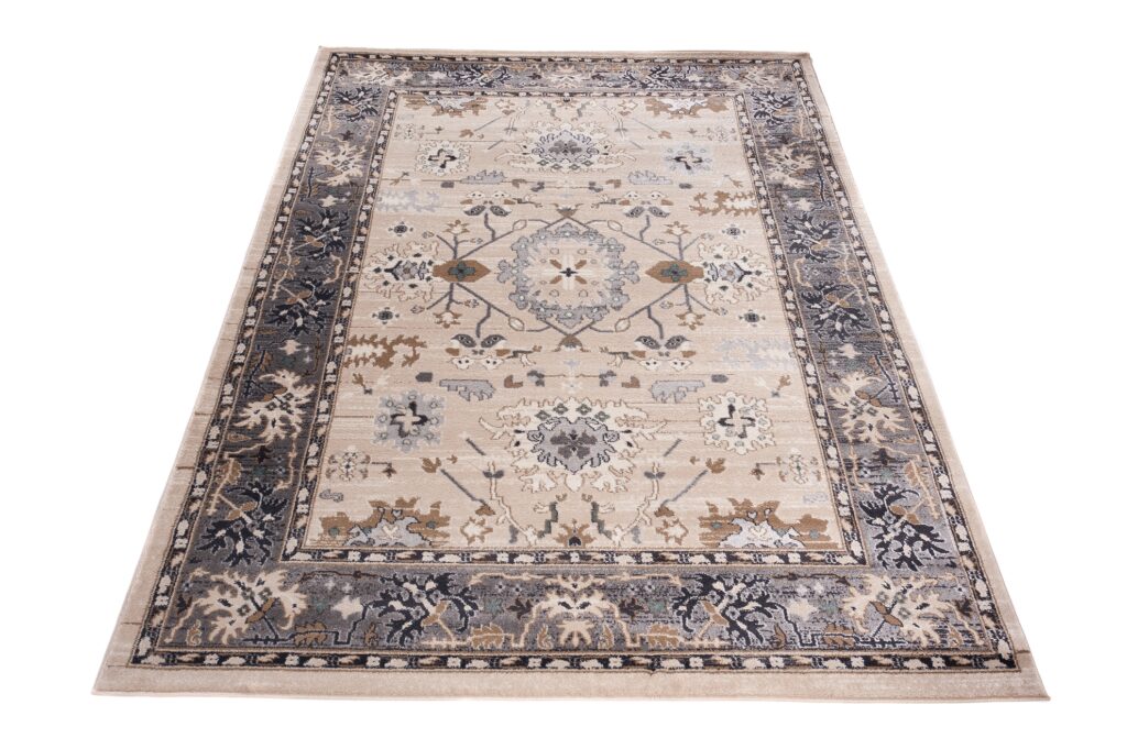 Tapis Colorado Classique Beige Gris Bordure