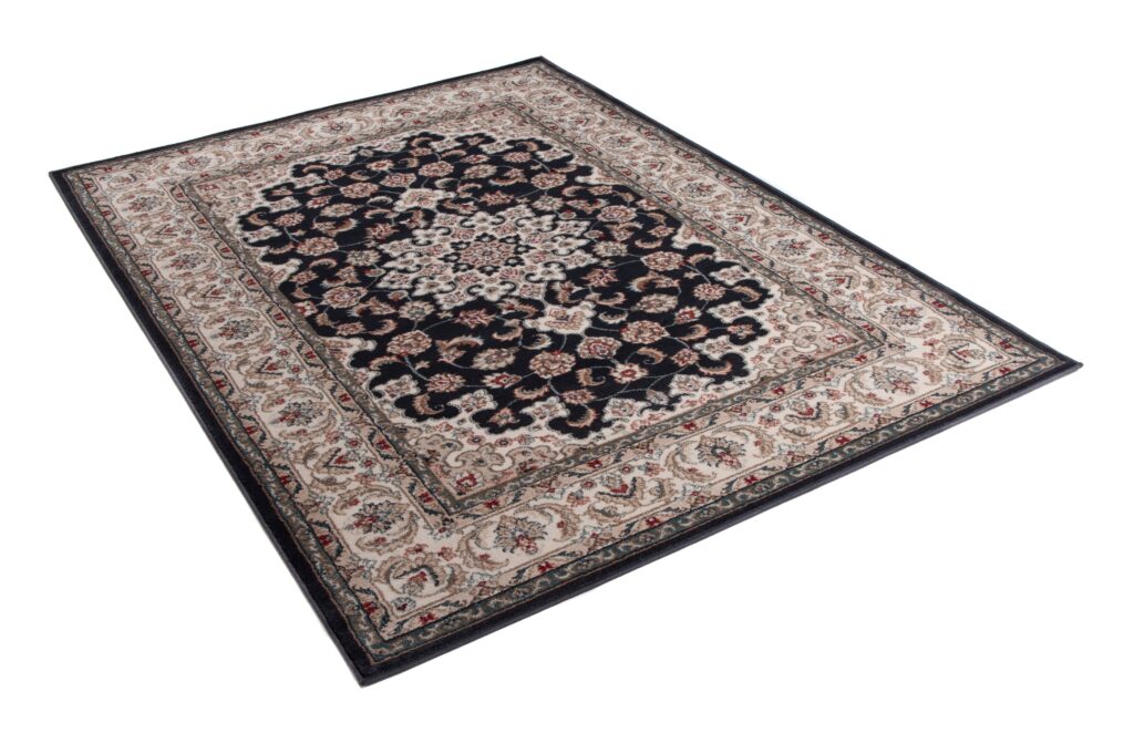 Tapis Colorado Noir Crème Rouge Traditionnel