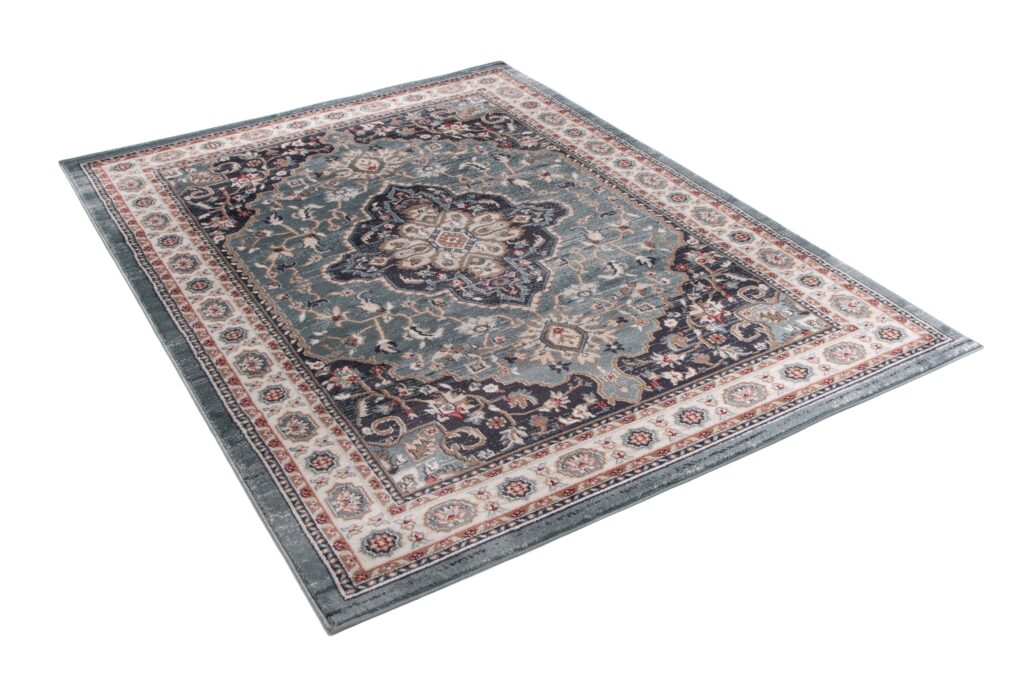 Tapis Colorado Traditionnel Bleu Crème Ornamental