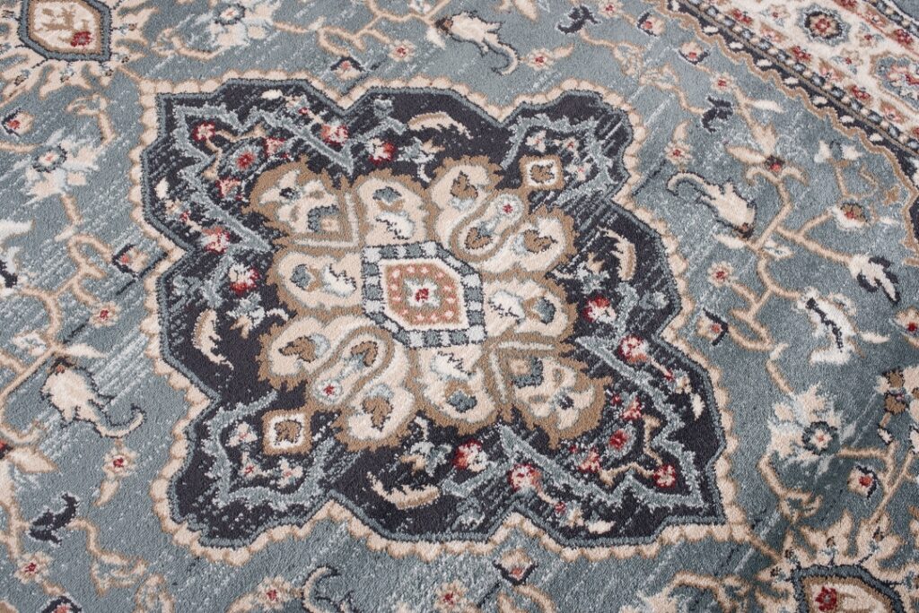 Tapis Colorado Traditionnel Bleu Crème Ornamental