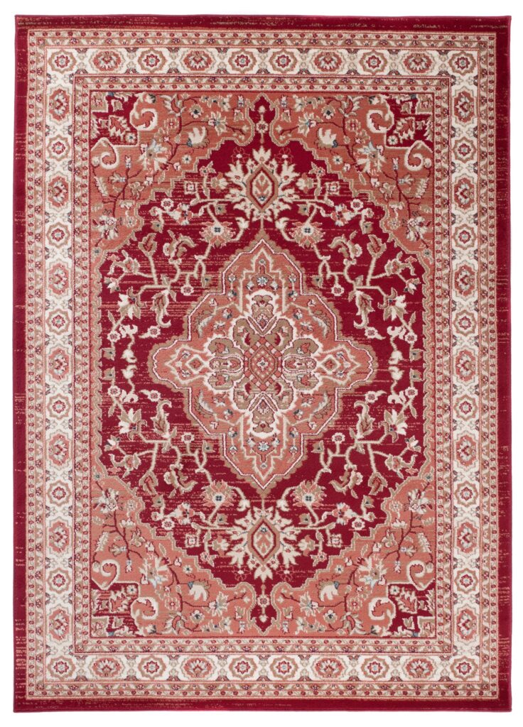 Tapis Colorado Traditionnel Rouge Crème Ornamental