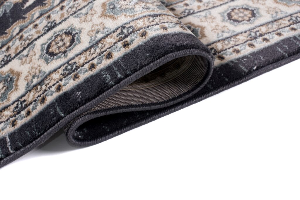 Tapis Colorado Traditionnel Noir Bleu Ornamental