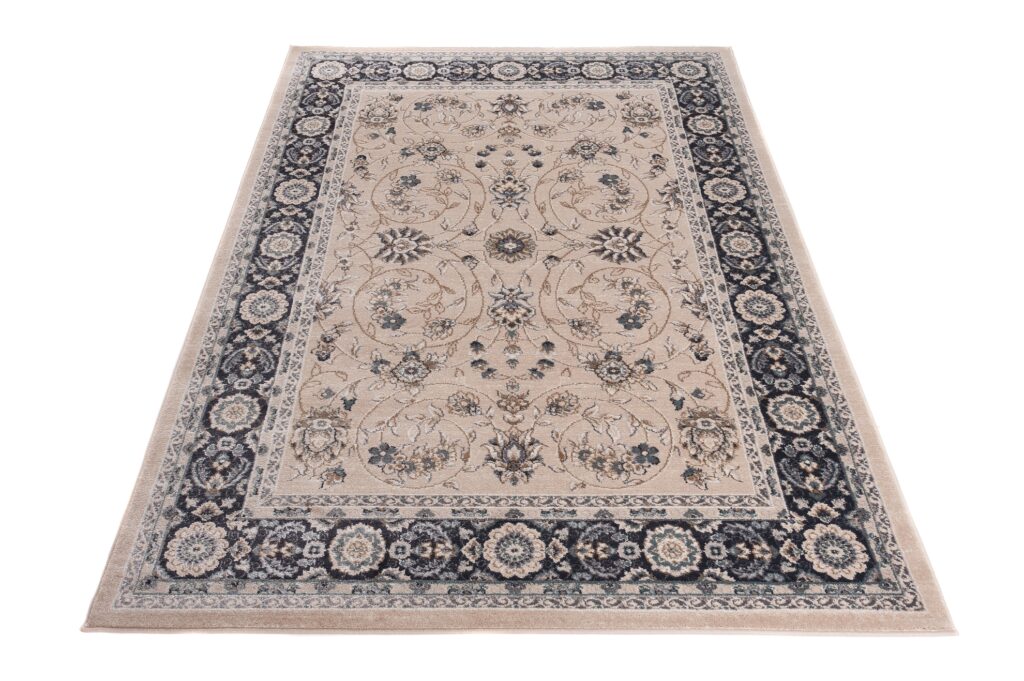 Tapis Colorado Traditionnel Beige Noir Floral