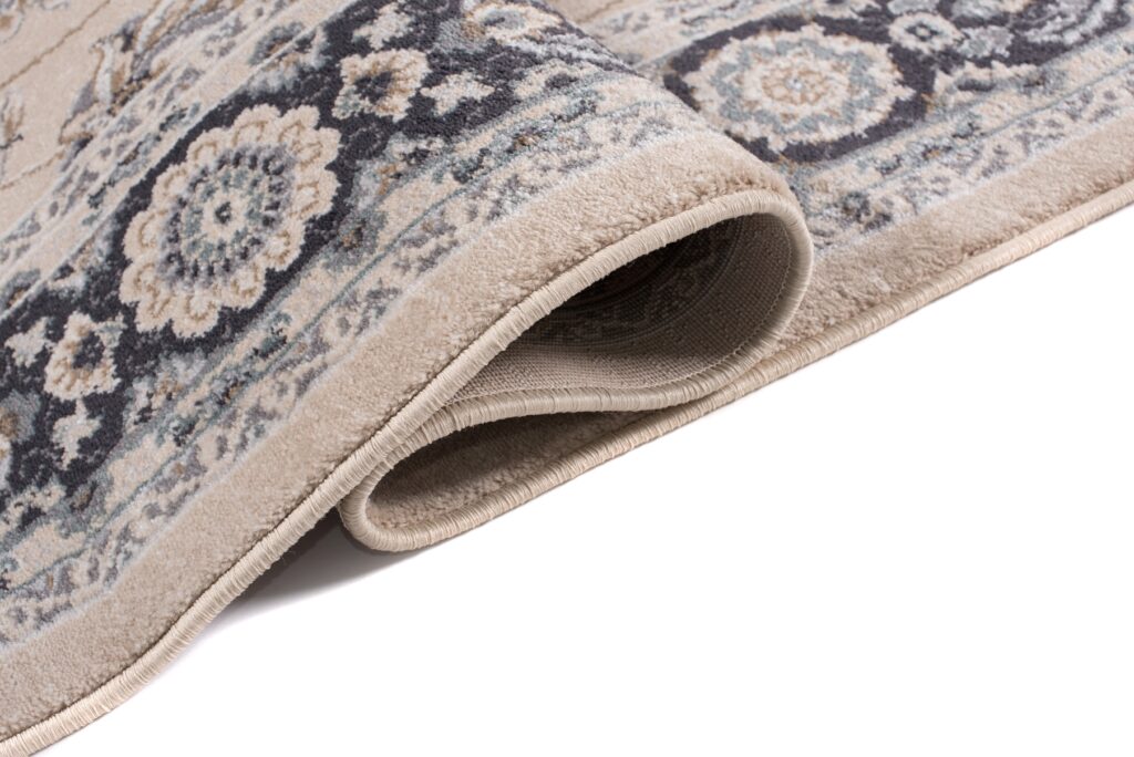 Tapis Colorado Traditionnel Beige Noir Floral