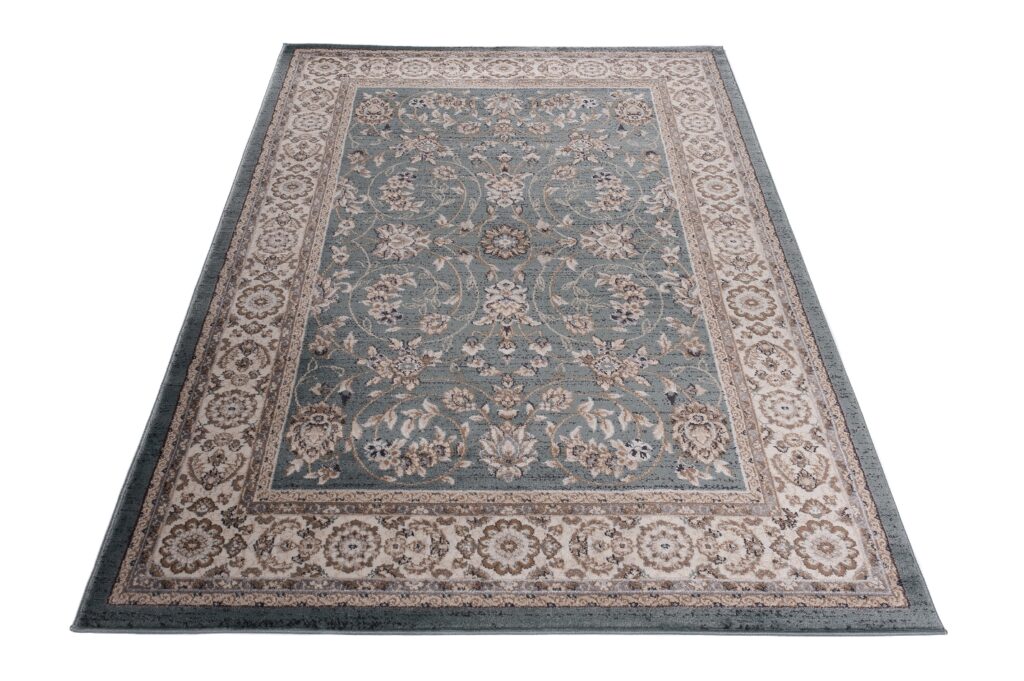 Tapis Colorado Traditionnel Bleu Beige Floral
