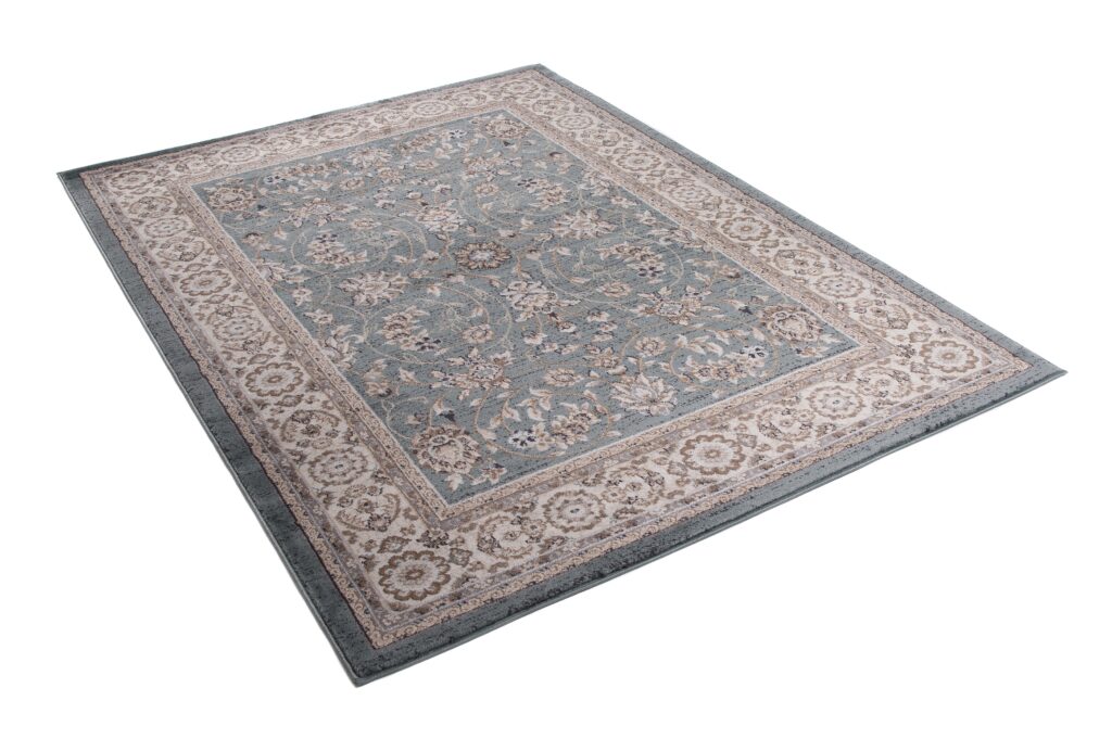 Tapis Colorado Traditionnel Bleu Beige Floral