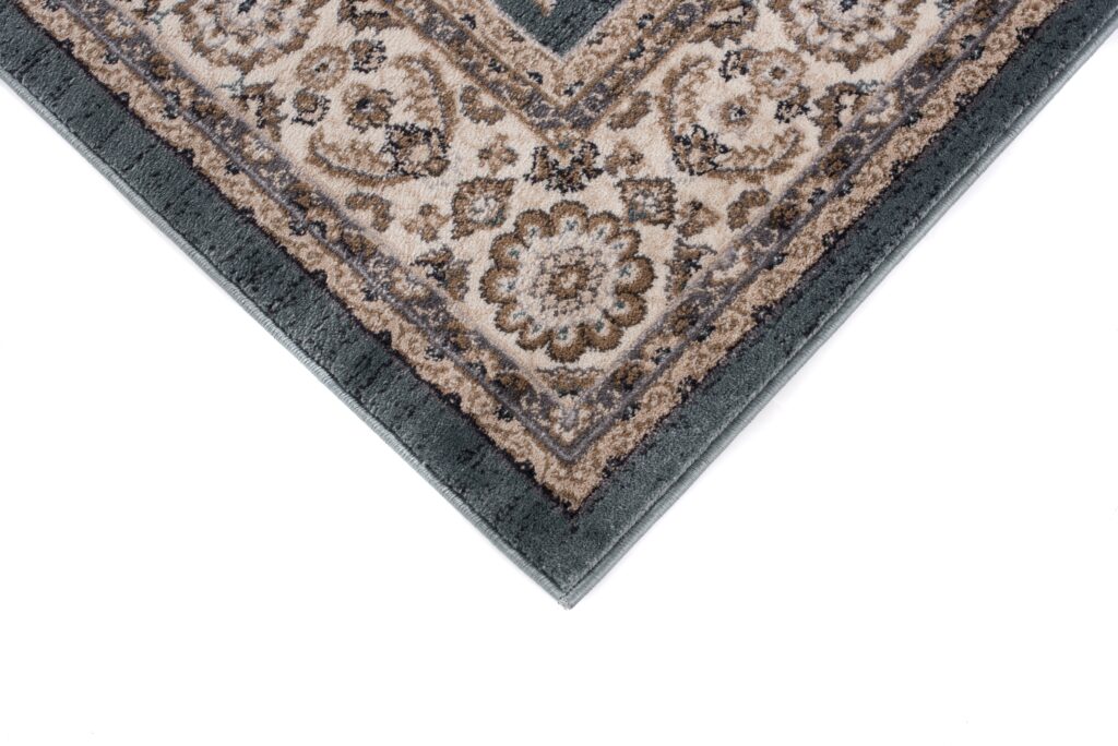 Tapis Colorado Traditionnel Bleu Beige Floral